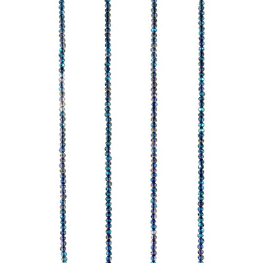 Blue Faceted Glass Rondelle Beads, 2mm by Bead Landing&#x2122;